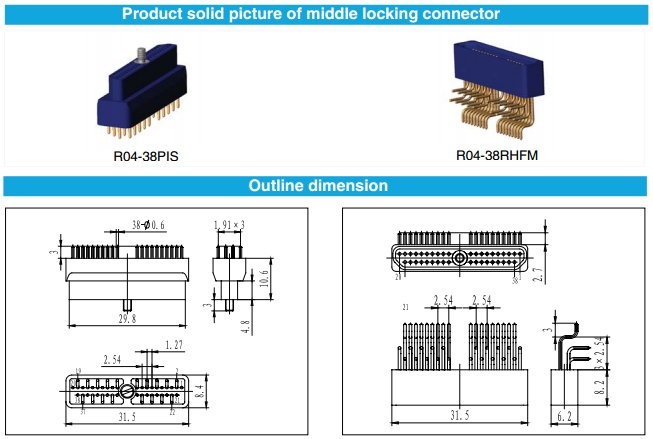 Sunkye R04 MIL-DTL-83513 Micro D-Sub PCB FM Type Connectors